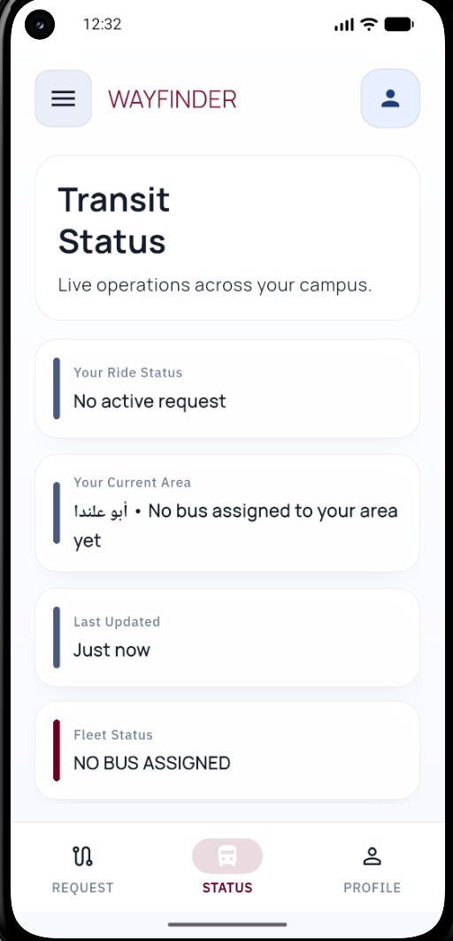Unimove ride request screen